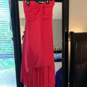 Off the shoulder dress.